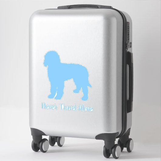 Blauwe labradoodle Dog Car Decal, Vinyl Sticker (Koffer)