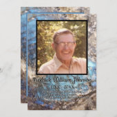 Blauwe Labradorietsteen met citaat en vierkante fo Programmakaart (Voorkant / Achterkant)