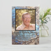 Blauwe Labradorietsteen met citaat en vierkante fo Programmakaart (Staand voorkant)