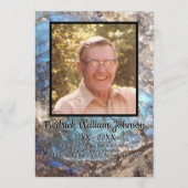 Blauwe Labradorietsteen met citaat en vierkante fo Programmakaart (Voorkant)