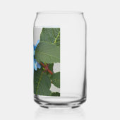 Blauwe Lacecap Hydrangea Bloom Floral Blikvorm Glas (Links)