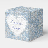 Blauwe Lacey Hearts You Cupcake Box Bedankdoosjes (Voorkant Zijde)