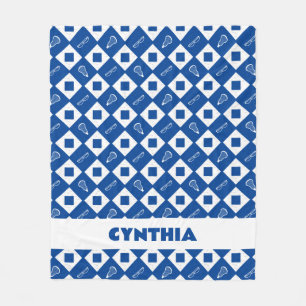 Blauwe Lacrosse Argyle Patroon Fleece Deken