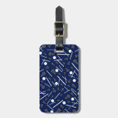 Blauwe lacrosse marineslijm bagagelabel (Voorkant verticaal)