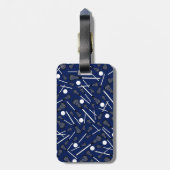 Blauwe lacrosse marineslijm bagagelabel (Achterkant verticaal)