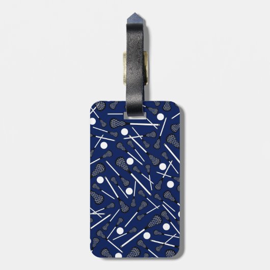 Blauwe lacrosse marineslijm bagagelabel (Achterkant verticaal)