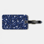 Blauwe lacrosse marineslijm bagagelabel (Achterkant horizontaal)