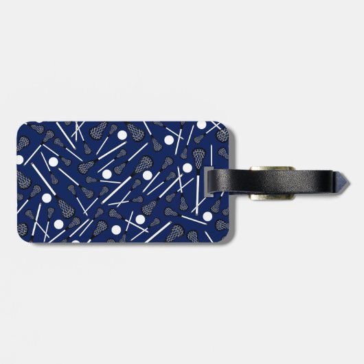Blauwe lacrosse marineslijm bagagelabel (Achterkant horizontaal)
