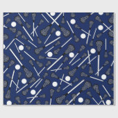 Blauwe lacrosse marineslijm cadeaupapier (Vlak)