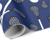 Blauwe lacrosse marineslijm cadeaupapier (Rol Hoek)