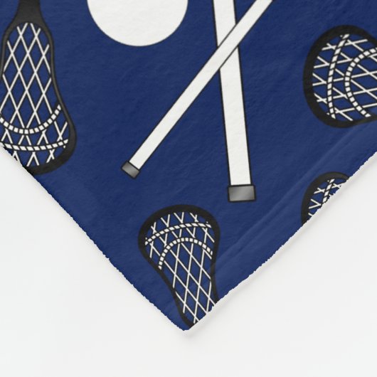 Blauwe lacrosse marineslijm fleece deken (Hoek)