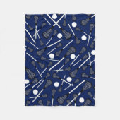 Blauwe lacrosse marineslijm fleece deken (Voorkant)