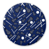 Blauwe lacrosse marineslijm keramische knop (Voorkant)