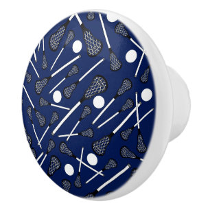 Blauwe lacrosse marineslijm keramische knop