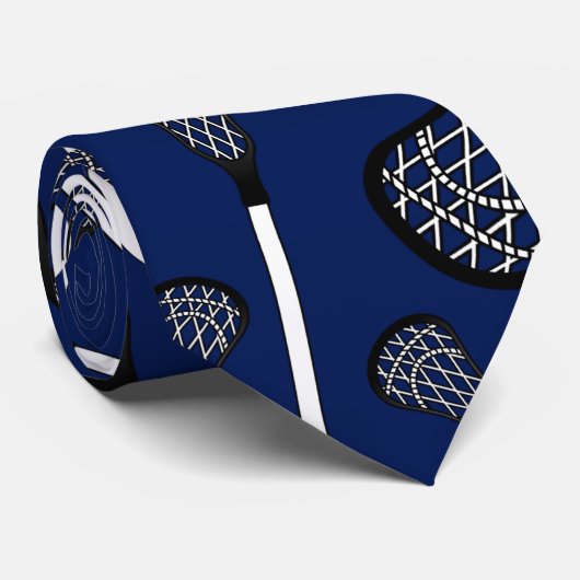 Blauwe lacrosse marineslijm stropdas (Opgerold)