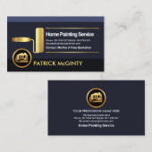 Blauwe lagen Gold Roller Paint Home Painter Visitekaartje (Voorkant / Achterkant)