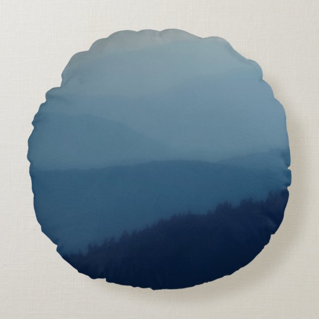 Blauwe lagen rond kussen (Voorkant)