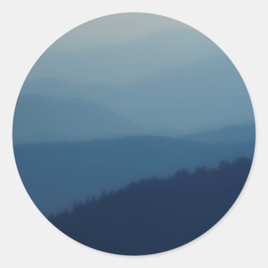 Blauwe lagen ronde sticker (Voorkant)