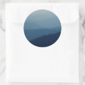 Blauwe lagen ronde sticker (Tas)