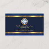 Blauwe lagen stikken Faux Gold Lines International Visitekaartje (Achterkant)