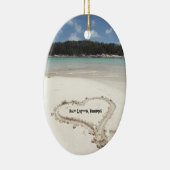 Blauwe lagune, Bahamas - Hartelijk dank, getekend  Keramisch Ornament (Rechts)