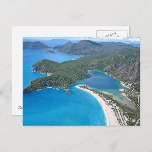 Blauwe lagune briefkaart (Voorkant / Achterkant)