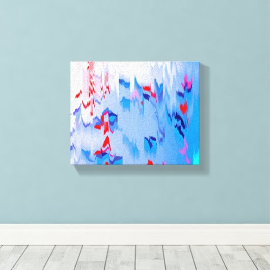 Blauwe lagune canvas afdruk (Insitu (Houten vloer))