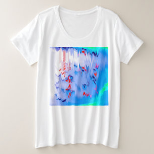 Blauwe lagune grote maat t-shirt