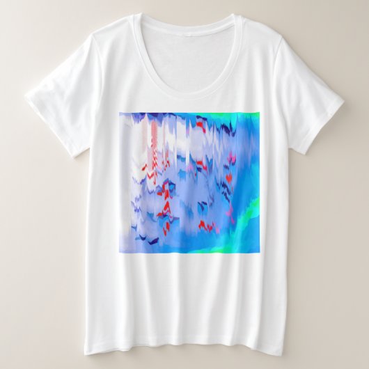 Blauwe lagune grote maat t-shirt (Design voorkant)