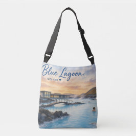 Blauwe Lagune IJsland thermisch bad aquarel  Crossbody Tas