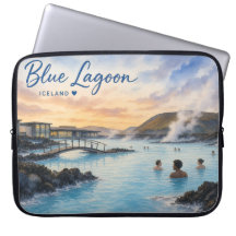 Blauwe Lagune IJsland thermisch bad aquarel 