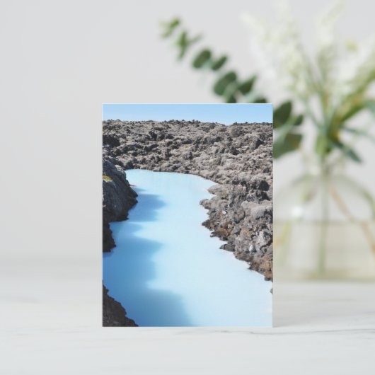 Blauwe lagune in IJsland Briefkaart (Staand voorkant)