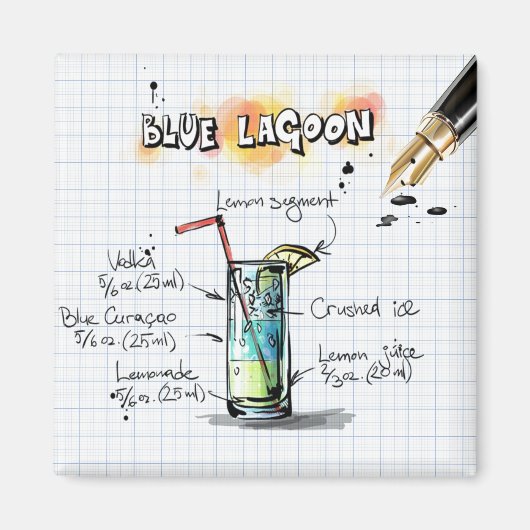 Blauwe lagune magneet (Voorkant)