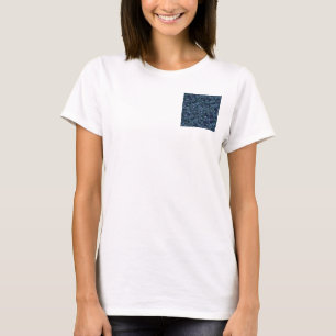 Blauwe Lagune Middennacht Kasseien Patchwork Terra T-shirt