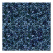 Blauwe Lagune Middennacht Klinker Patchwork Terraz Foto Afdruk (Voorkant)