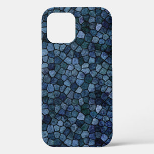 Blauwe Lagune Middernacht Klinker Patchwork Terraz Case-Mate iPhone Case