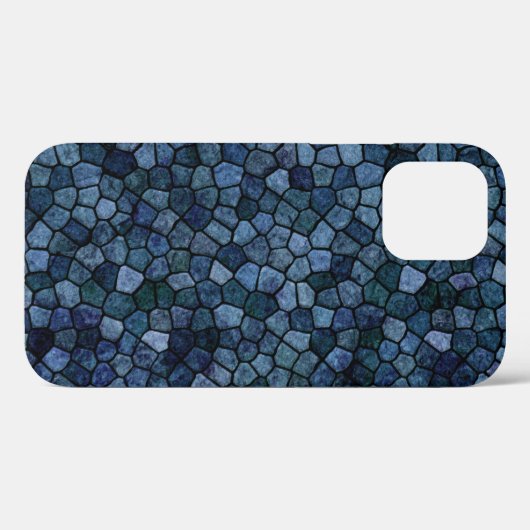 Blauwe Lagune Middernacht Klinker Patchwork Terraz Case-Mate iPhone Case (Achterkant (horizontaal))