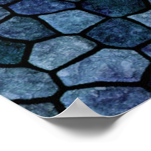 Blauwe lagune Midnight Poster (Hoek)