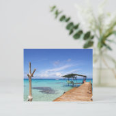 Blauwe lagune op de Tuamotus, Frans-Polynesië Briefkaart (Staand voorkant)