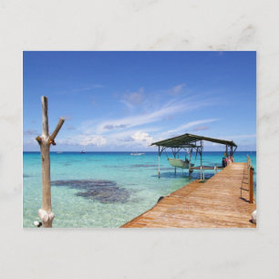 Blauwe lagune op de Tuamotus, Frans-Polynesië Briefkaart