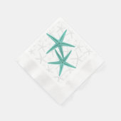 Blauwe lagune Starfish Couple Paper Napkins Servet (Hoek)