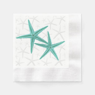 Blauwe lagune Starfish Couple Paper Napkins Servet