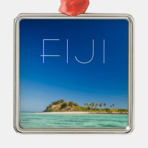 Blauwe Lagune zeegezicht, Fiji Metalen Ornament