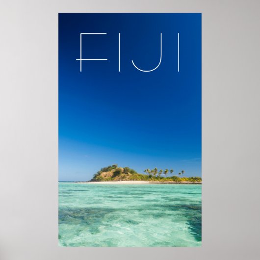 Blauwe Lagune Zeegezicht, Fiji Poster (Voorkant)