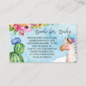 Blauwe lama- en cactus-boeken voor Baby-lakens Informatiekaartje (Voorkant)