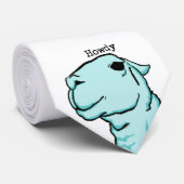 blauwe lama stropdas (Opgerold)