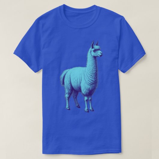 Blauwe lama t-shirt (Design voorkant)
