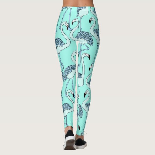 Blauwe lamingos leggings (Achterkant)