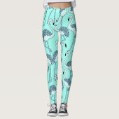 Blauwe lamingos leggings (Voorkant)