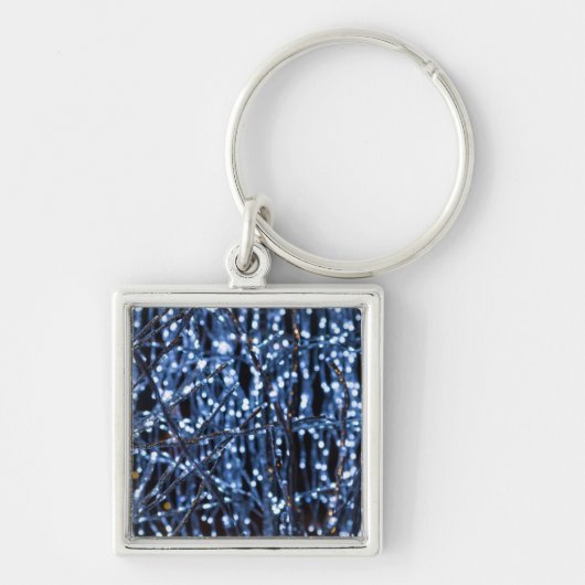 Blauwe lampjes Abstract Sleutelhanger (Voorkant)